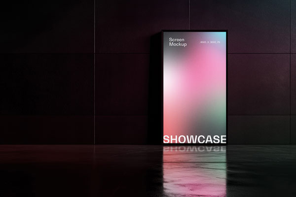 Free Vertical Screen Mockup PSD Template