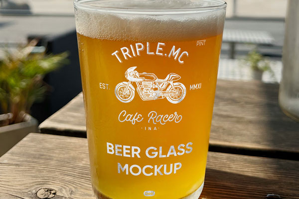 Free Beer Glass Mockup PSD Template
