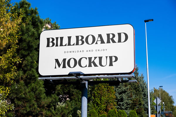 Free Billboard in City Mockup PSD Template