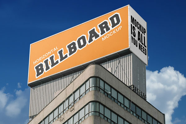 Free Billboards on Tall Building Mockup PSD Template