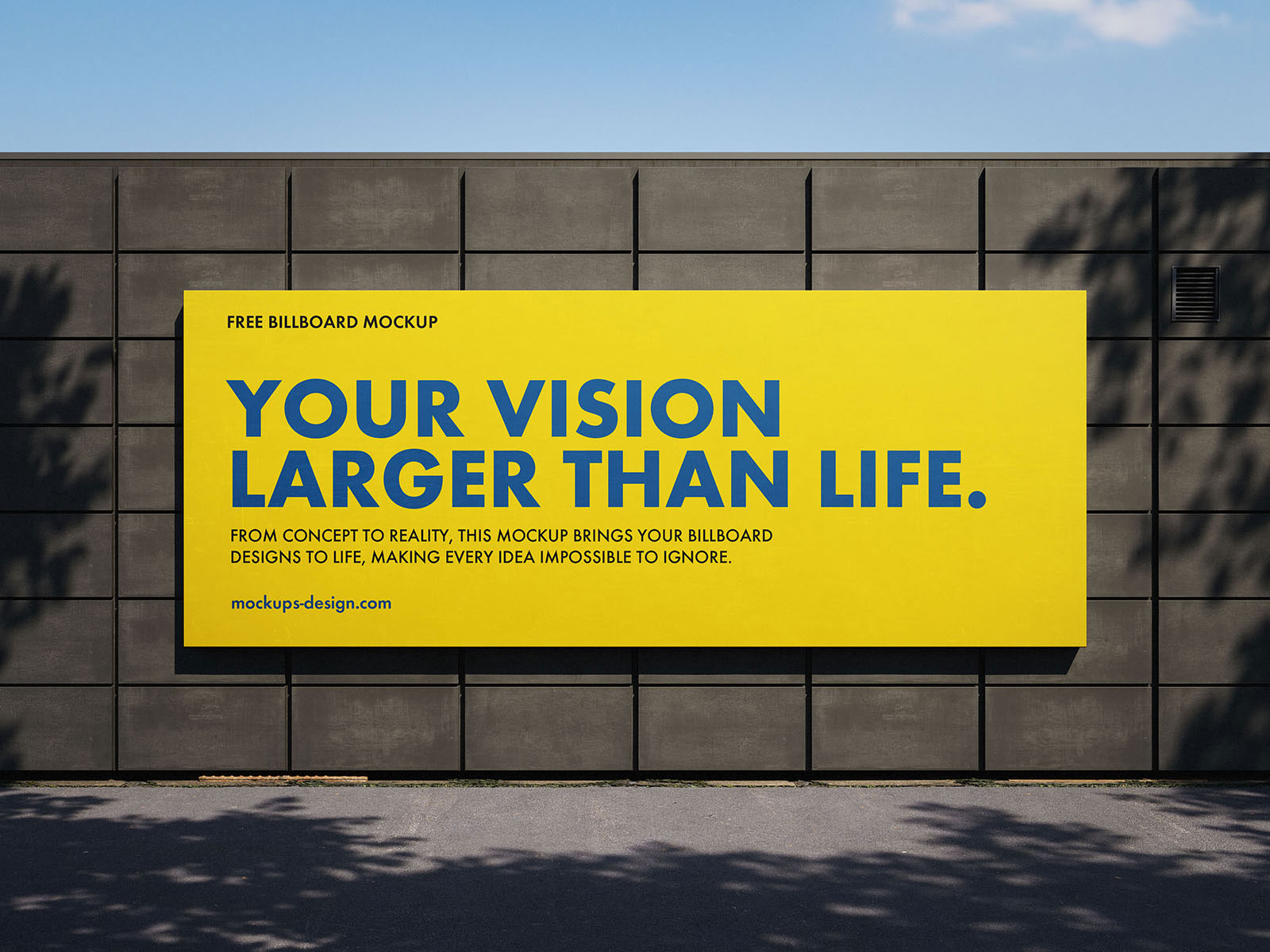 Free Bold Outdoor Billboard Mockup PSD Template