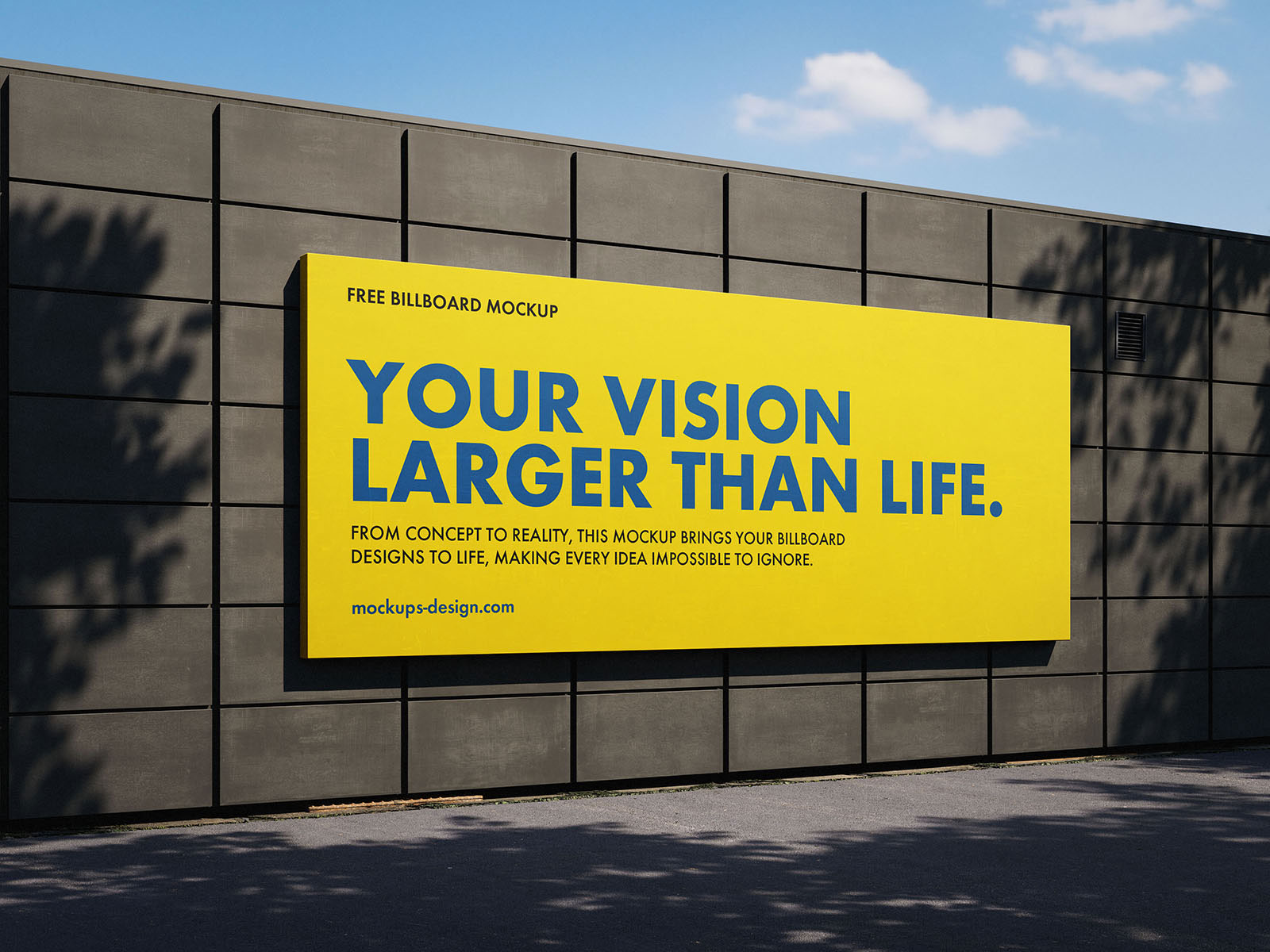 Free Bold Outdoor Billboard Mockup PSD Template