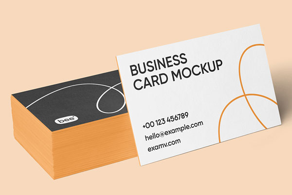 Free Business Card Stack Mockups PSD Template
