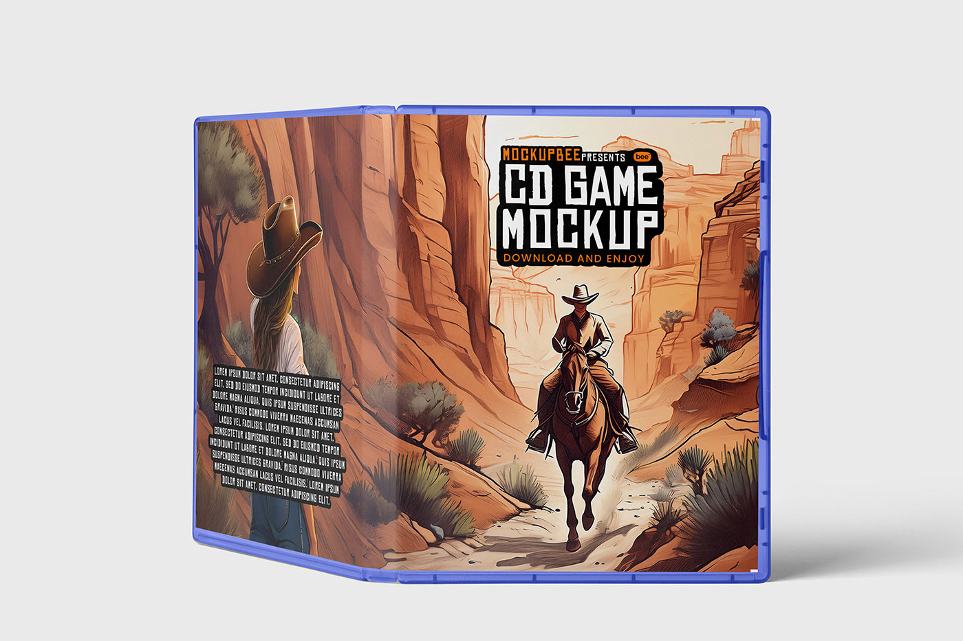 Free CD Game Box Cover Mockup PSD Template