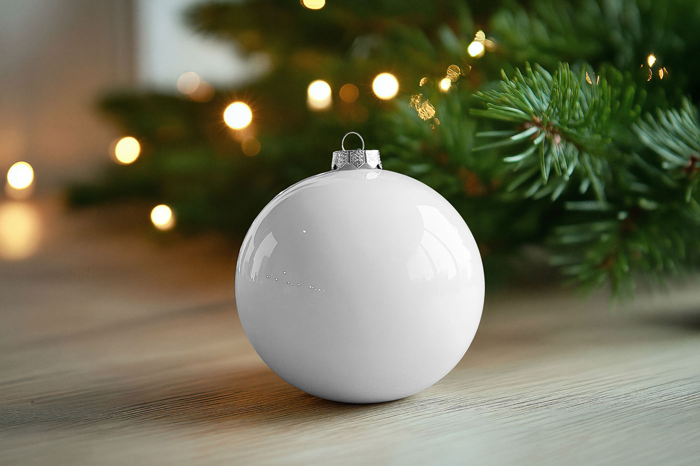 Free Christmas Bouble and Wrapping Paper Mockups PSD Template