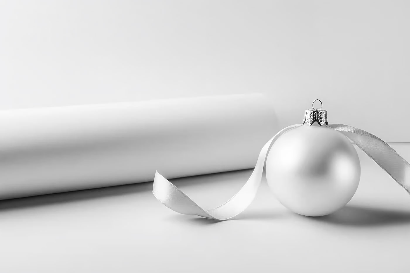 Free Christmas Bouble and Wrapping Paper Mockups PSD Template