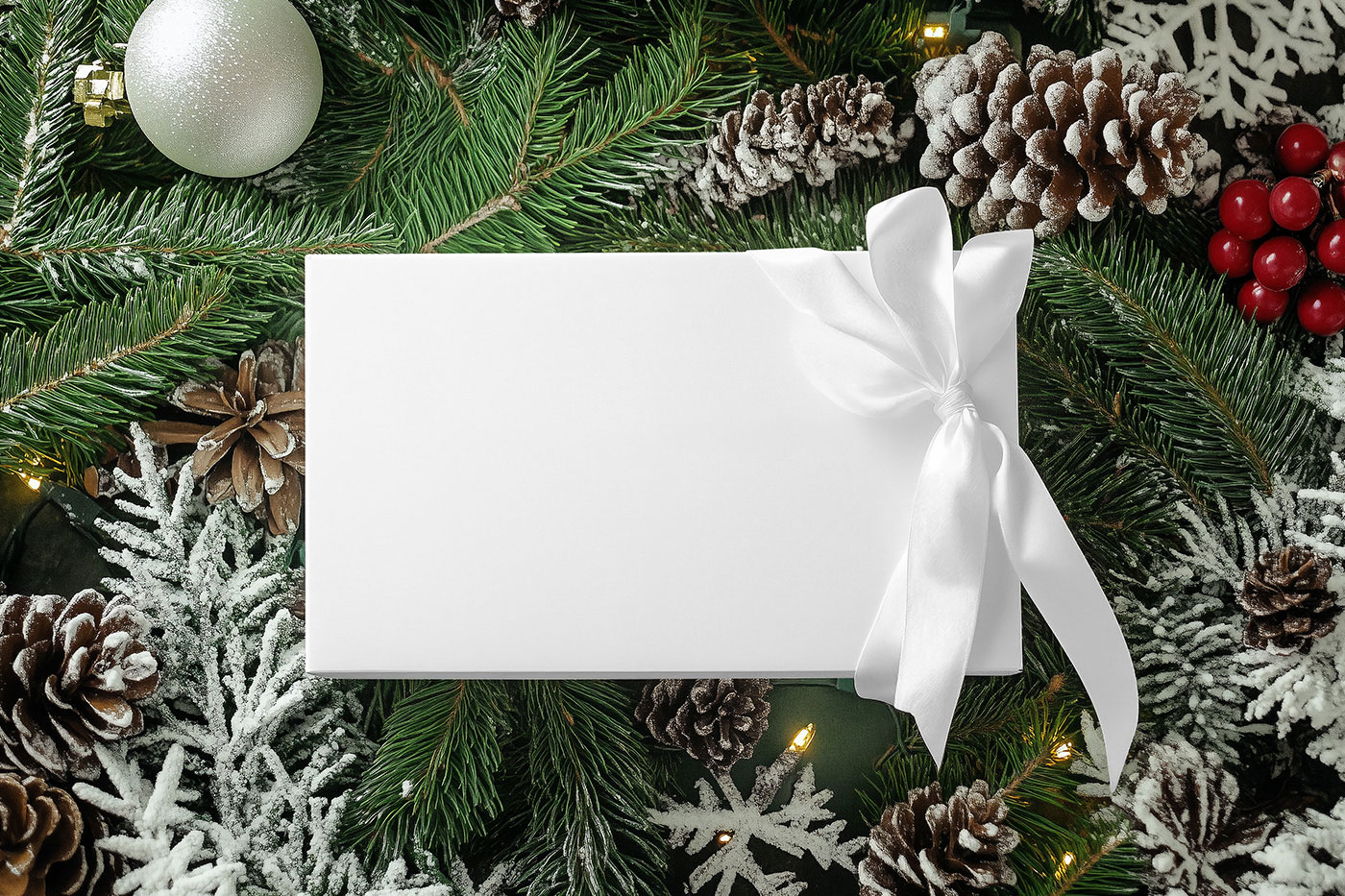 Free Christmas Box Mockup PSD Template