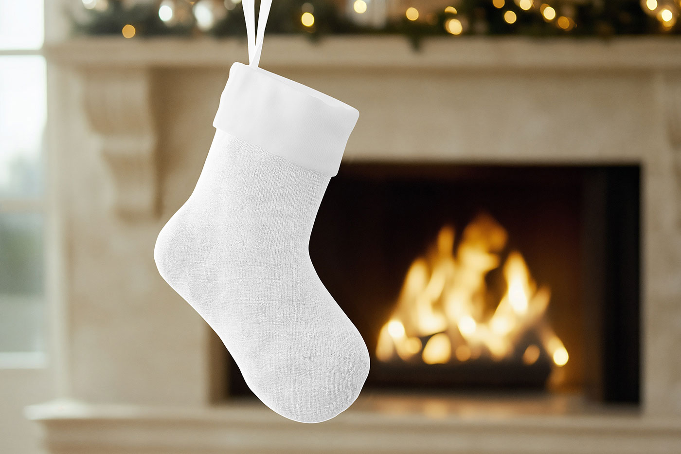 Free Christmas Sock Mockup PSD Template