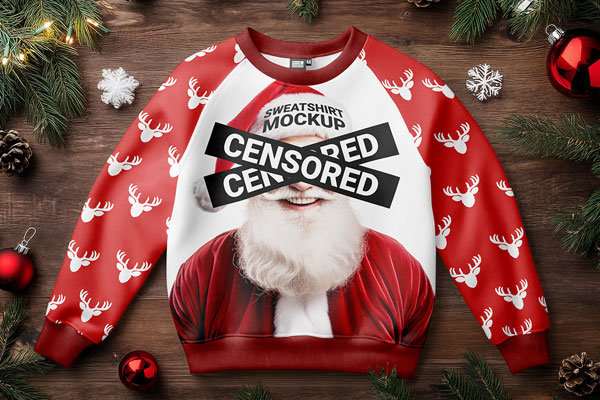 Free Christmas Sweatshirt Mockup PSD Template