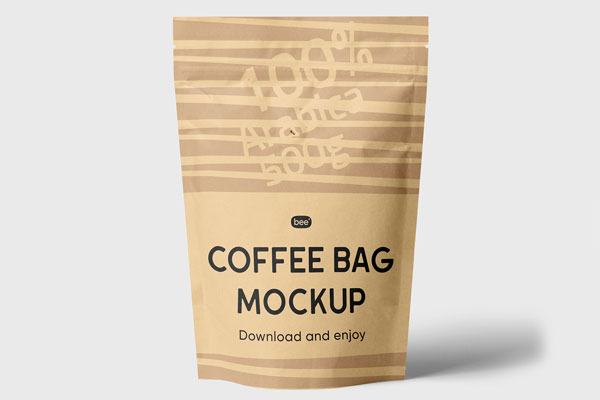 Free Coffee Bag Packaging Mockup PSD Template