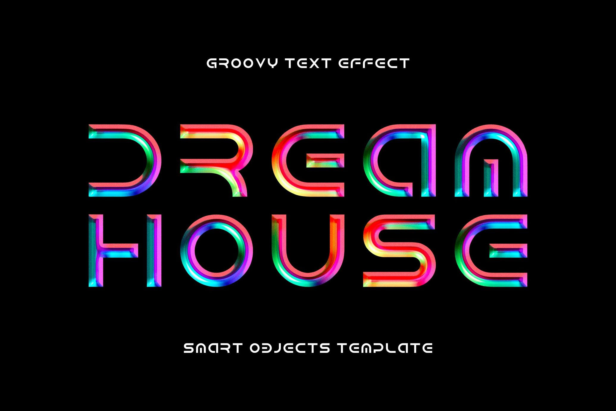 Free Colorful Chrome Text Effect PSD Template