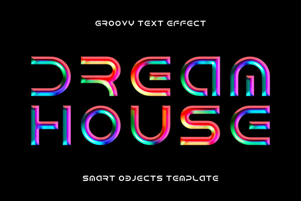 Free Colorful Chrome Text Effect PSD Template