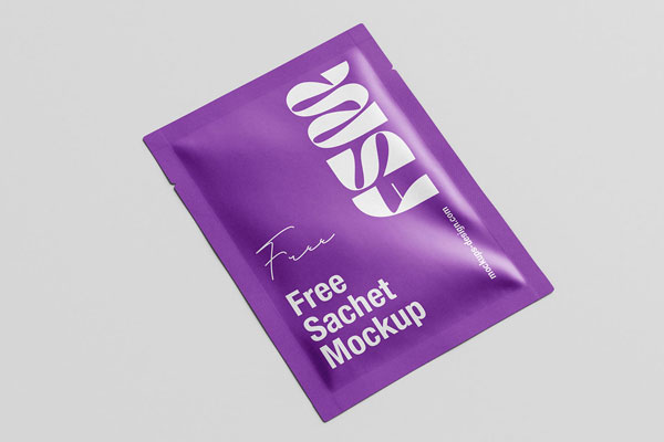 Free Cosmetic Sachet Mockup PSD Template