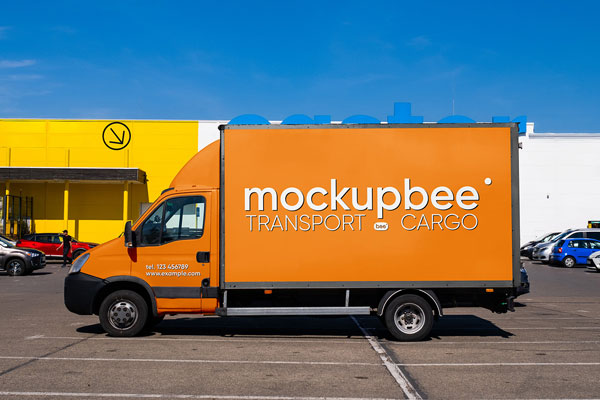 Free Delivery Car Mockup PSD Template