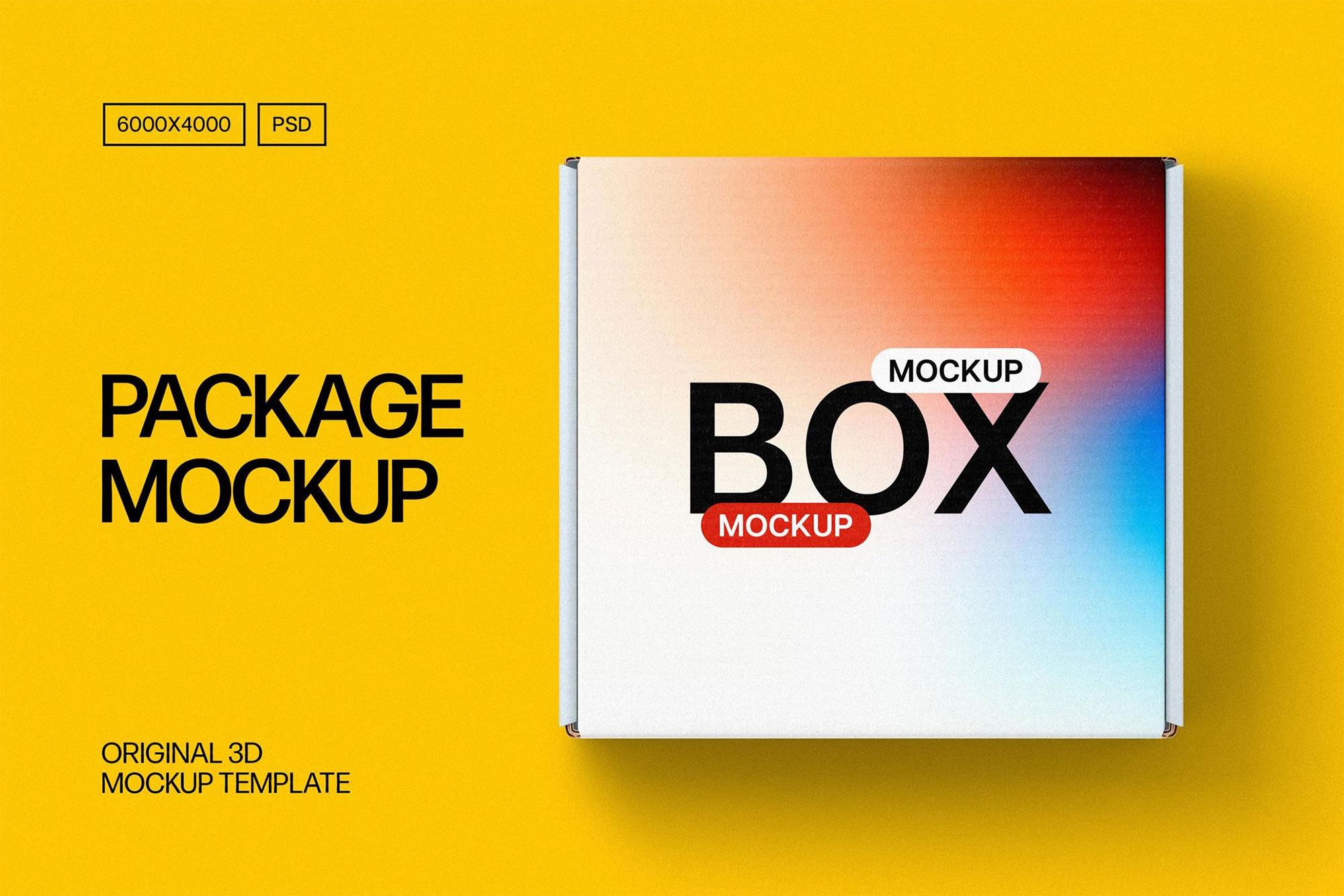 Free Square Package Box Mockup PSD Template