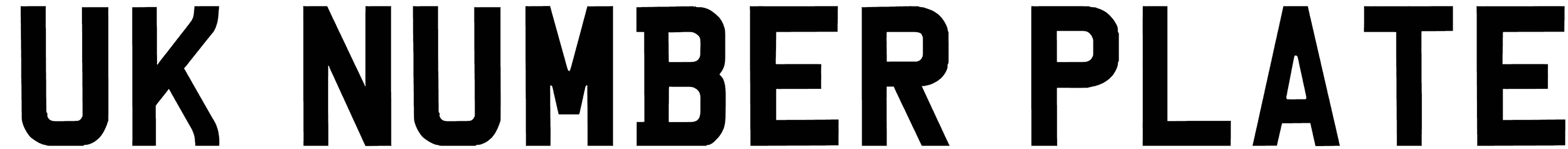 UK Number Plate Font