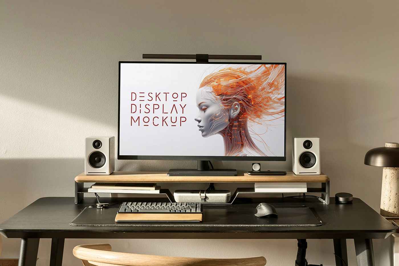 Free Desktop Monitor Mockup PSD Template