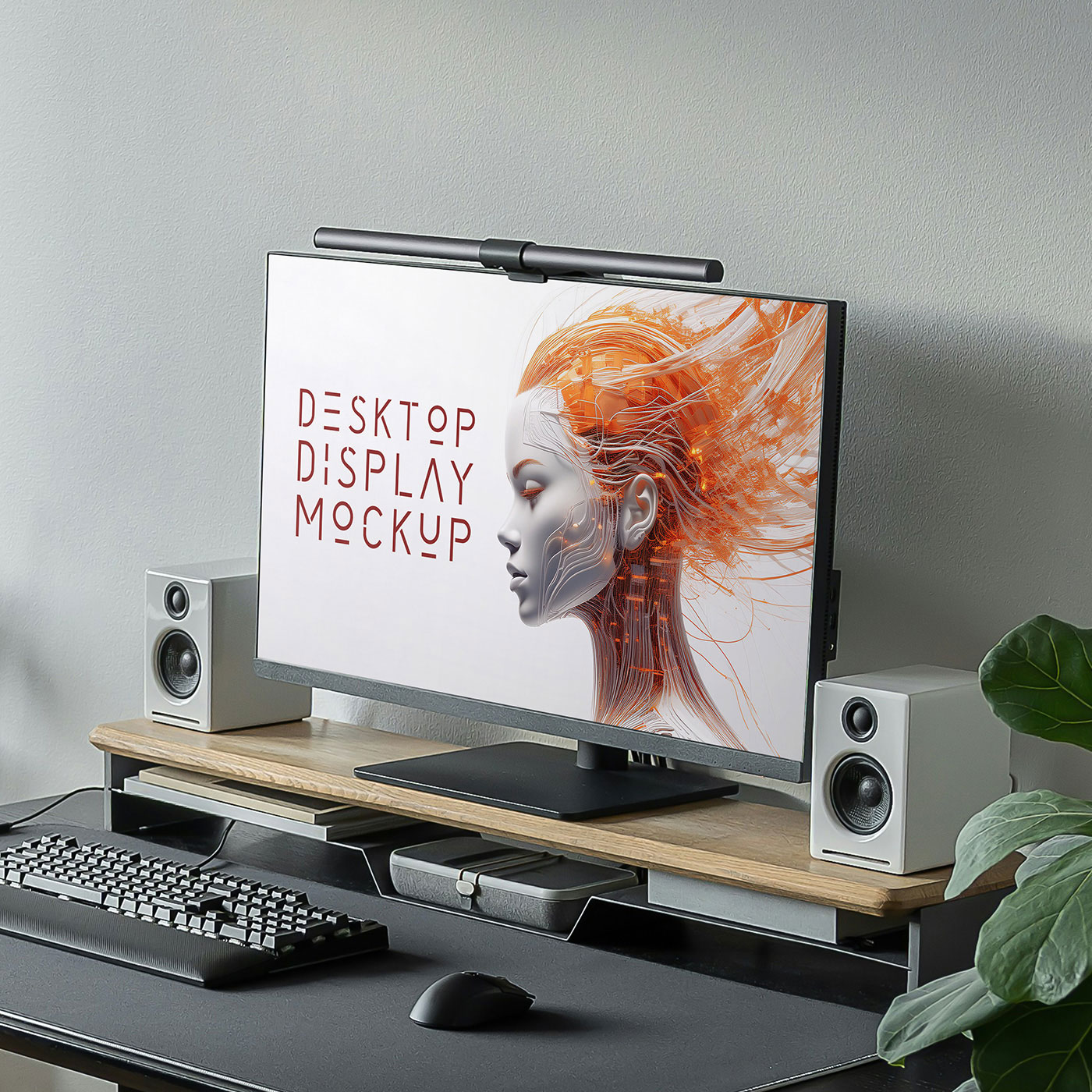 Free Desktop Screen Mockup PSD Template