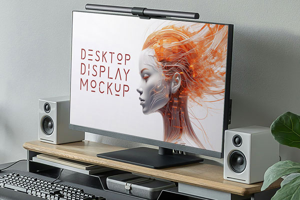 Free Desktop Screen Mockup PSD Template