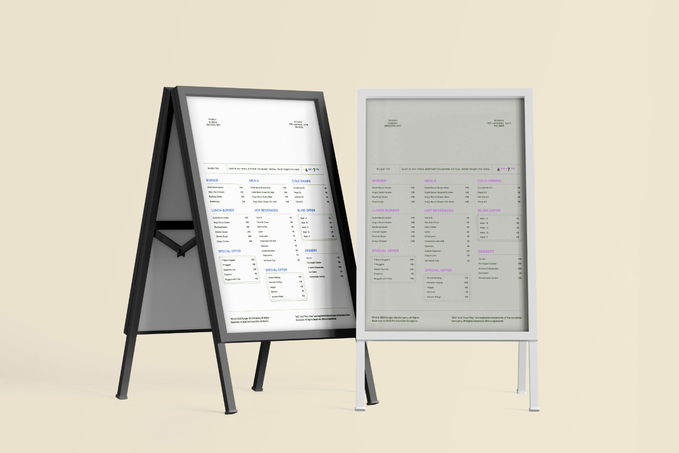 Free Double Menu Stand Mockup PSD Template