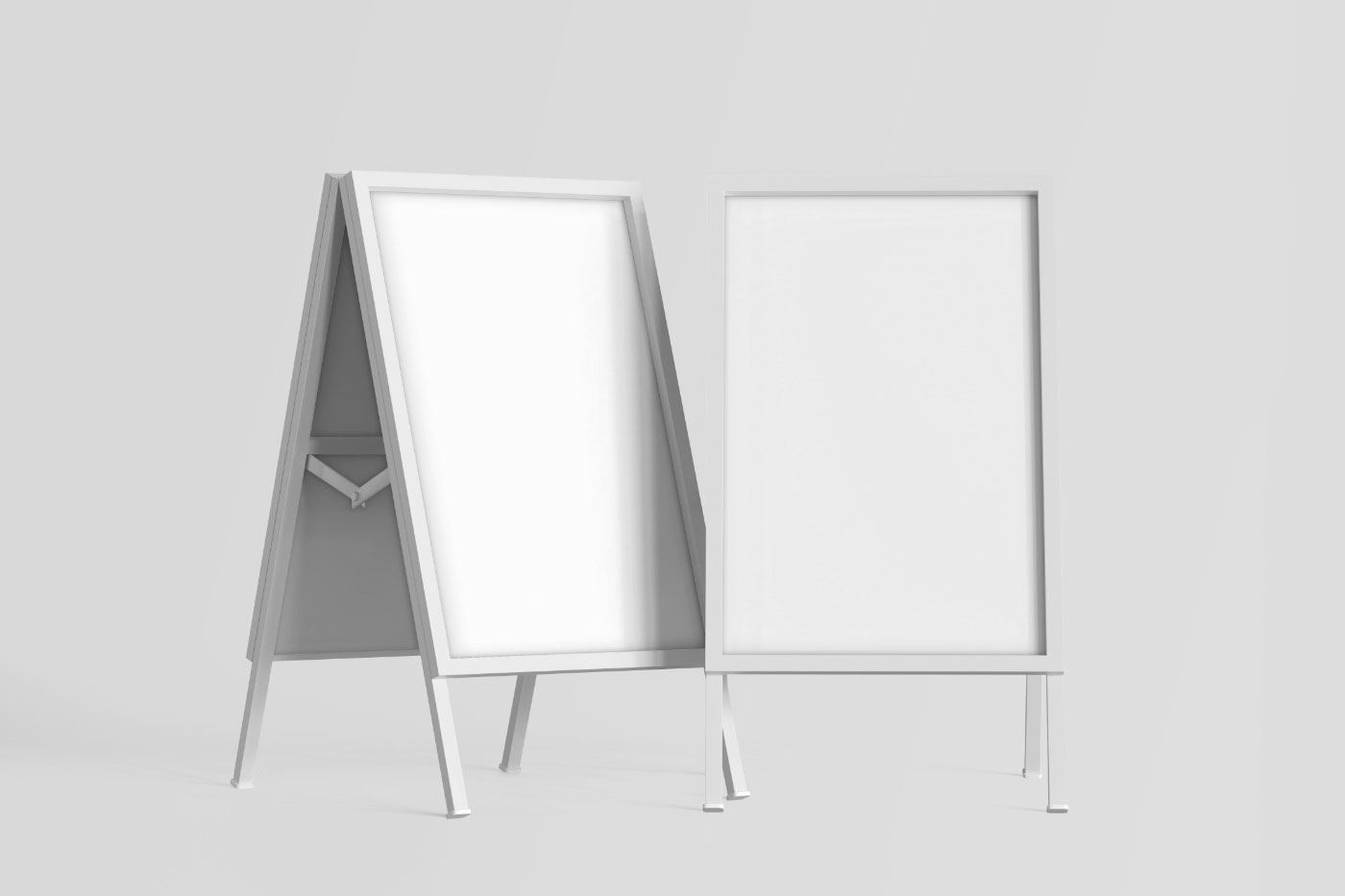 Free Double Menu Stand Mockup PSD Template