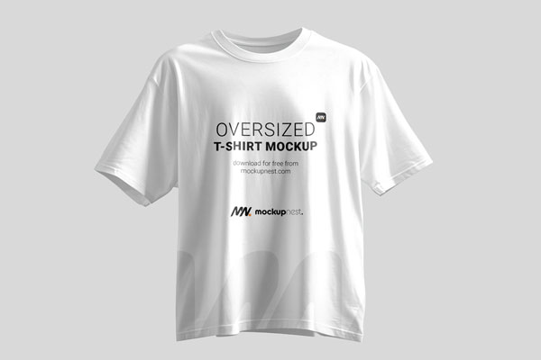 Free Floating Oversized T-shirt Mockup PSD Template