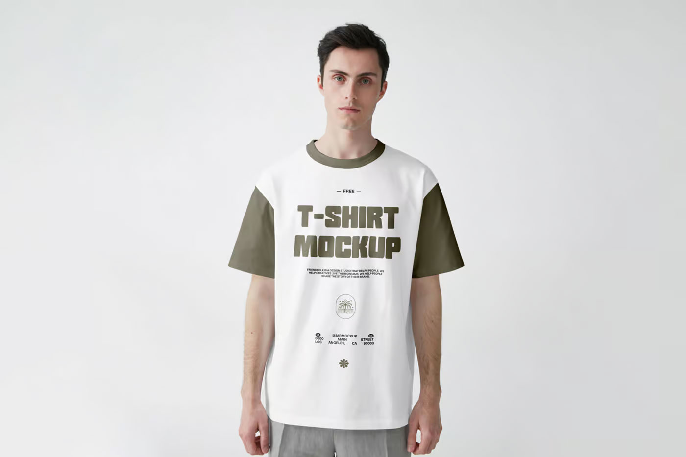 Free Front View White T-Shirt Mockup PSD Template