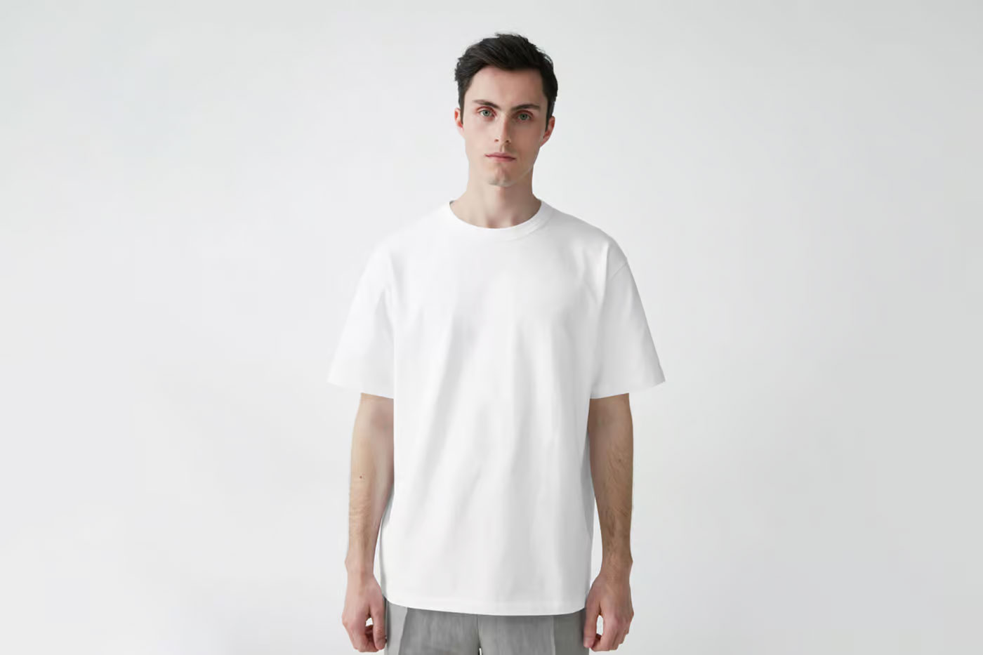 Free Front View White T-Shirt Mockup PSD Template
