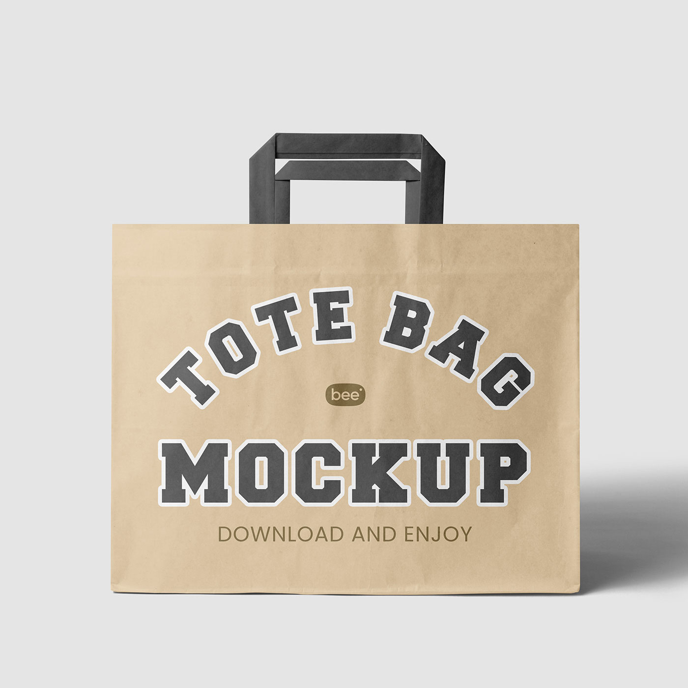 Free Front View Wide Paper Bag Mockup PSD Template
