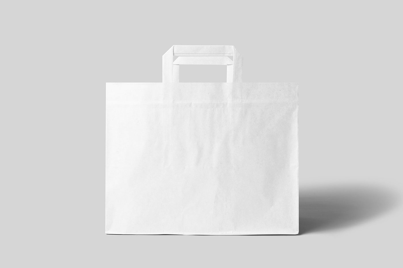 Free Front View Wide Paper Bag Mockup PSD Template