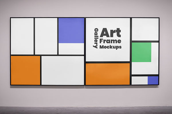 Free Gallery Frame Front View Mockups PSD Template