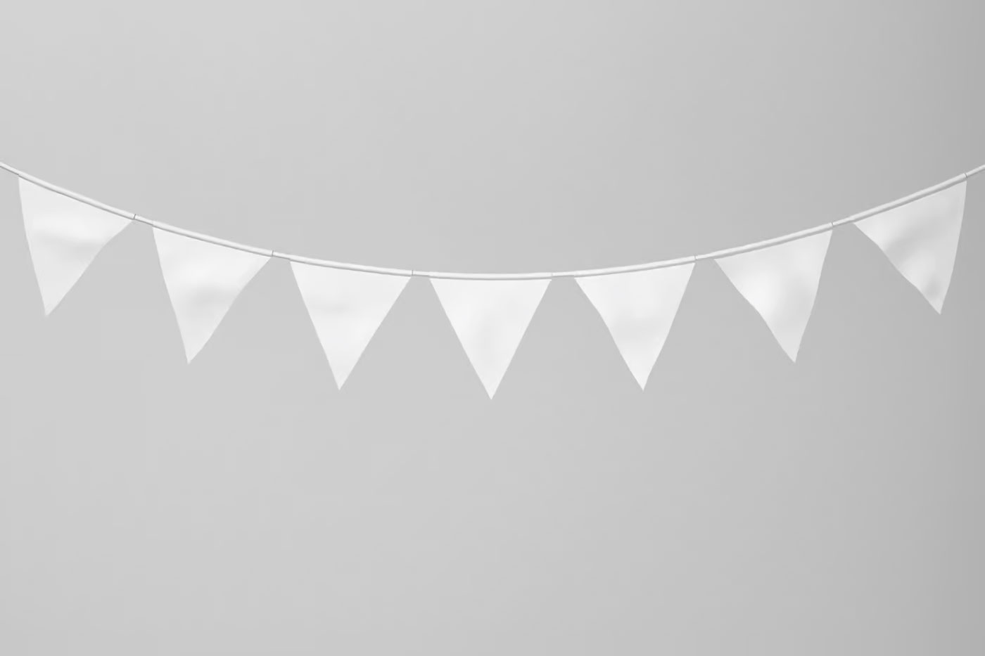 Free Garland Flag Mockup PSD Template