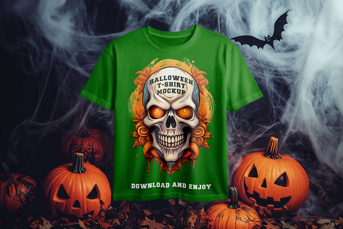 Free Halloween T-Shirt Mockup PSD Template