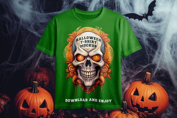 Free Halloween T-Shirt Mockup PSD Template