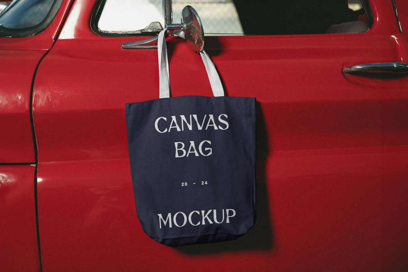 Free Hanging Canvas Bag Mockup PSD Template