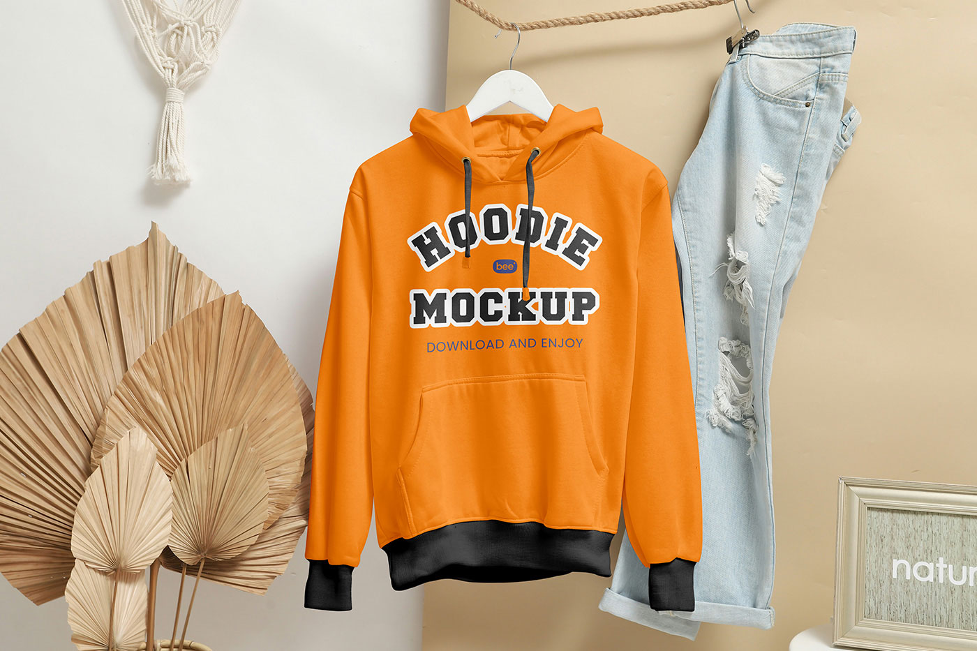 Free Hanging Hoodie Mockup PSD Template