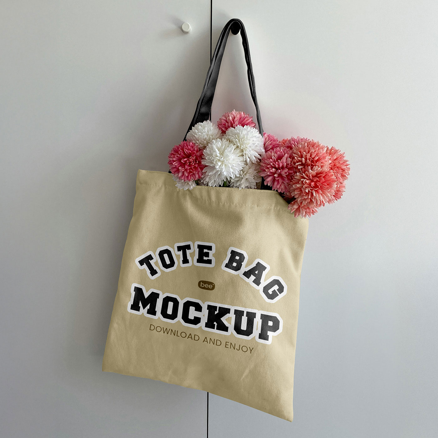 Free Hanging Tote Bag Mockup PSD Template