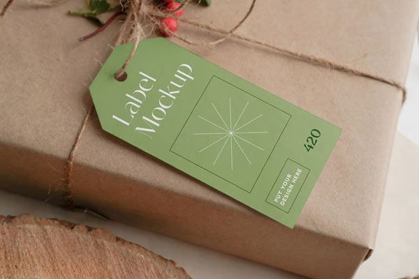 Free Horizontal Label Mockup PSD Template
