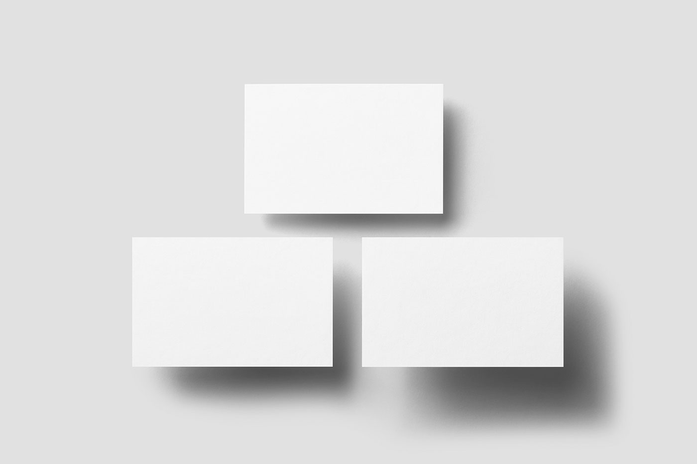 Free Horizontal Triple Business Card Mockup PSD Template