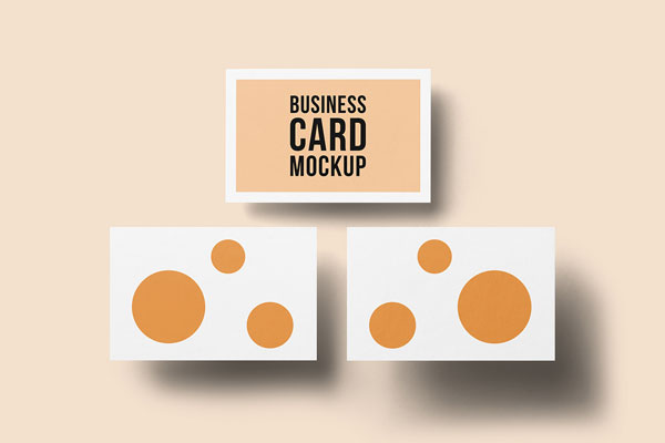 Free Horizontal Triple Business Card Mockup PSD Template
