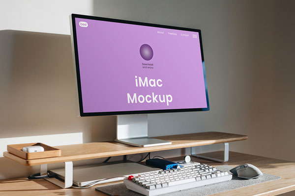 Free iMac Display Mockup PSD Template