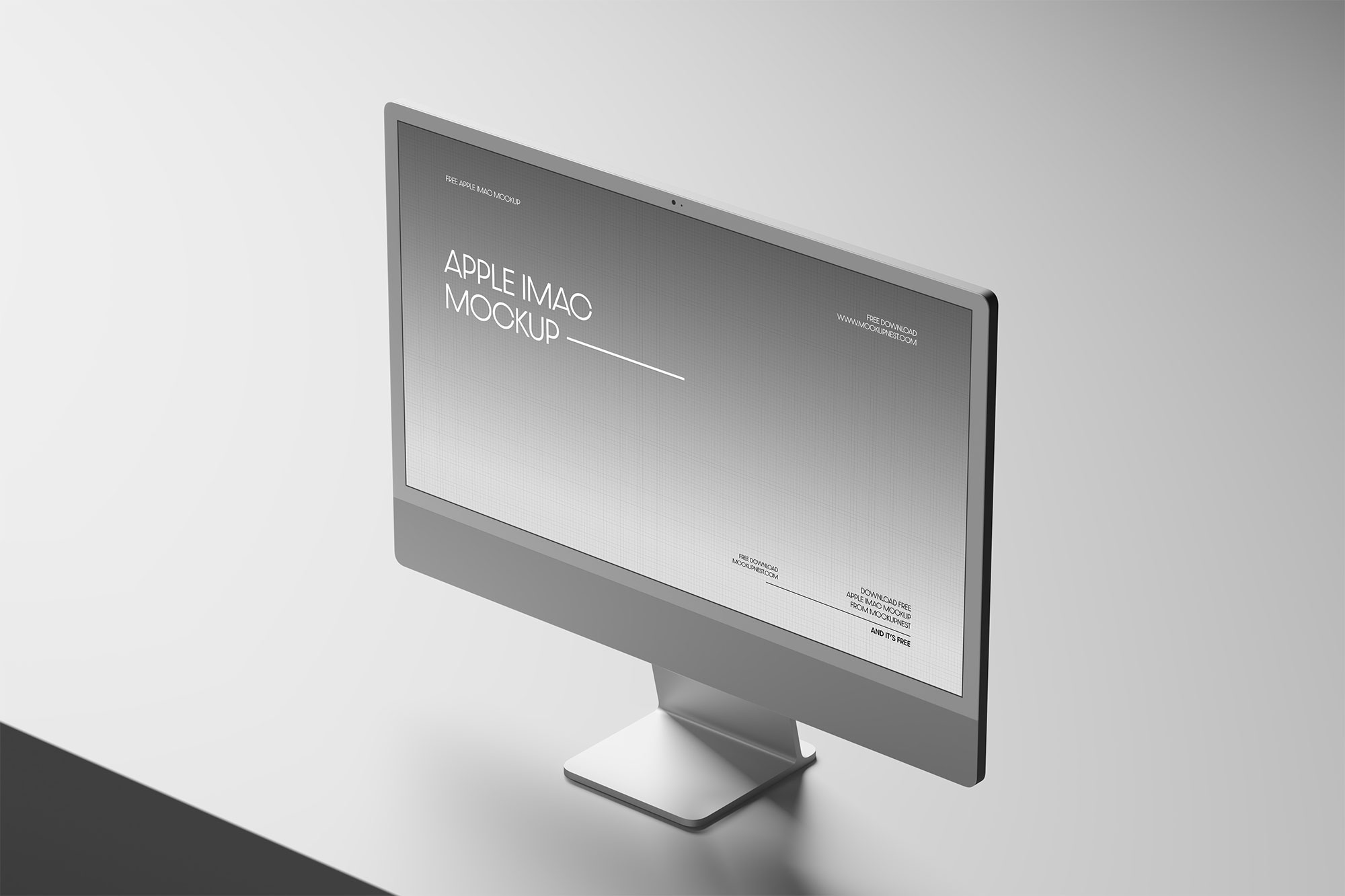 Free iMac Mockup Silver Color PSD Template