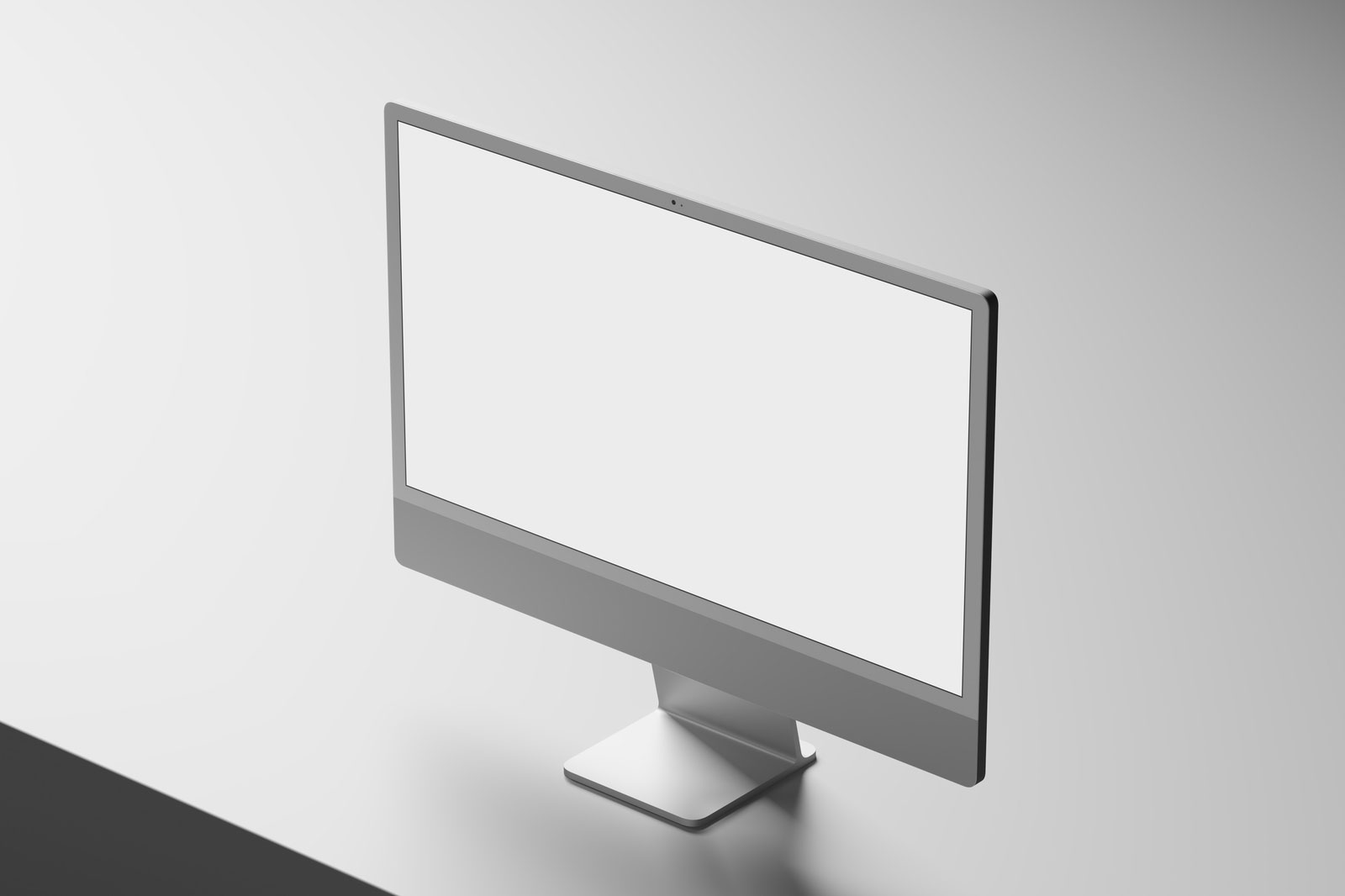 Free iMac Mockup Silver Color PSD Template