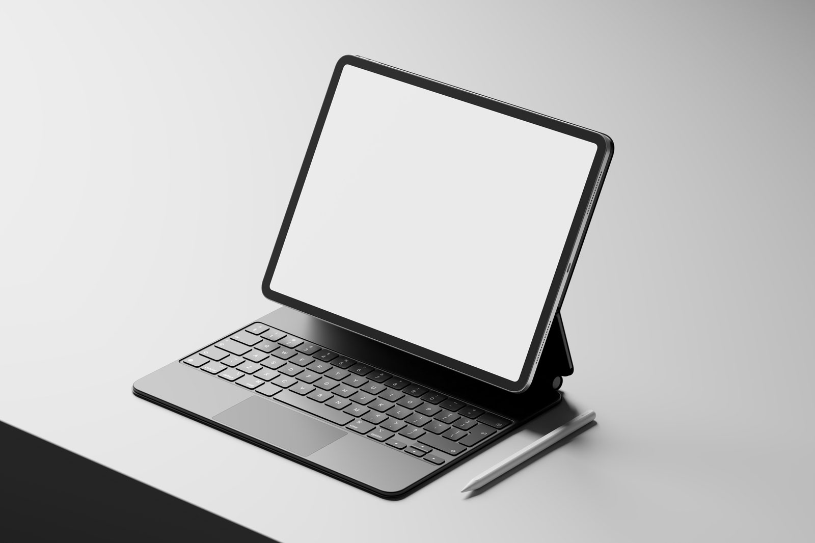 Free iPad Pro with Magic Keyboard Mockup PSD Template