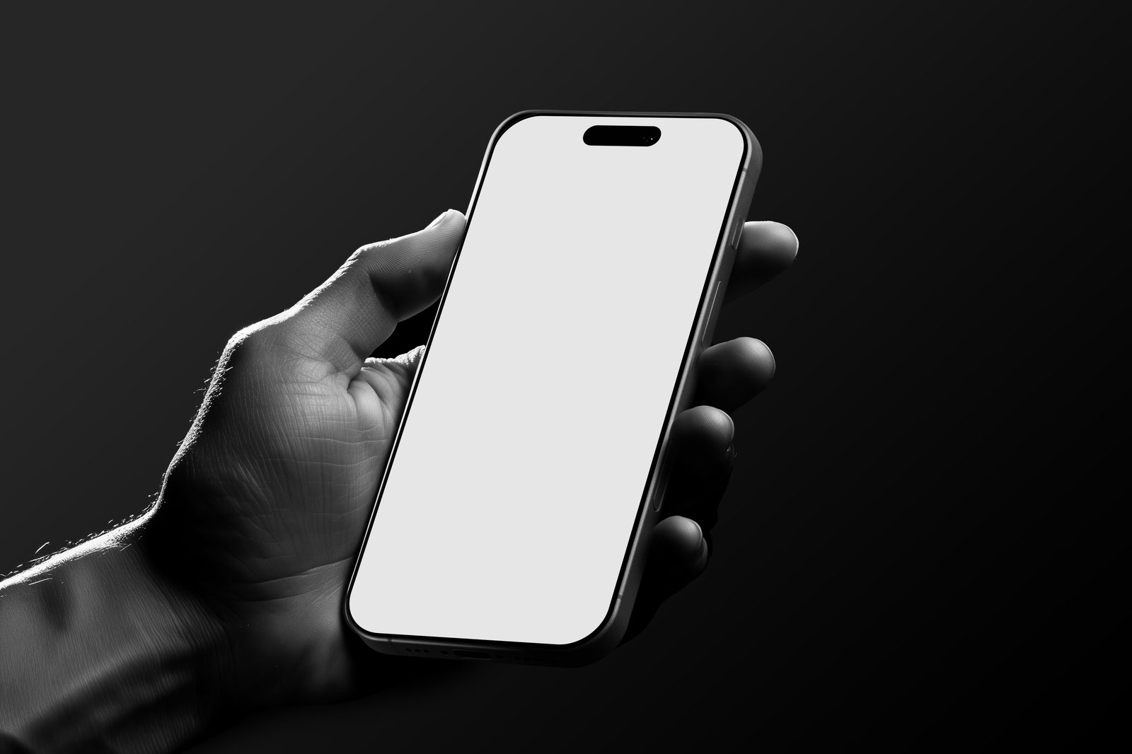 Free iPhone 16 Pro Mockup Holding by Hand PSD Template