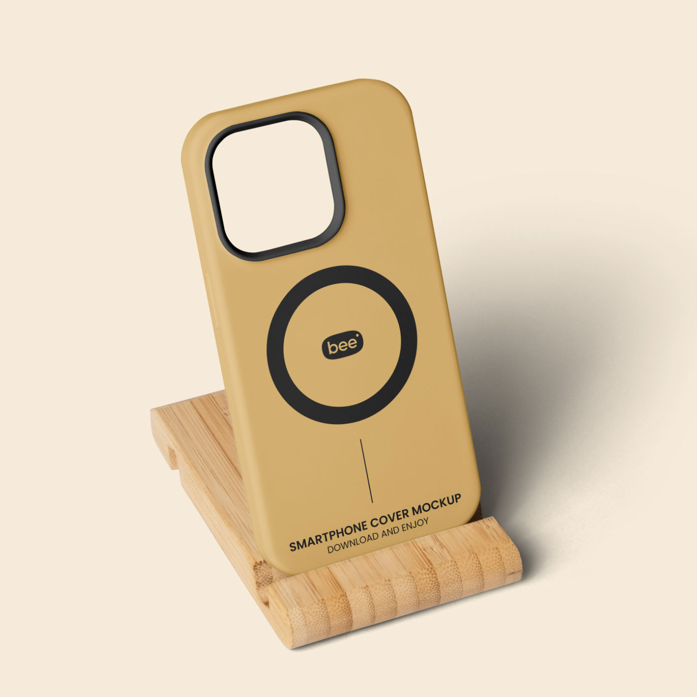 Free iPhone Case in Stand Mockup PSD Template