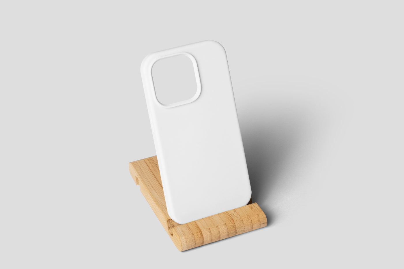 Free iPhone Case in Stand Mockup PSD Template