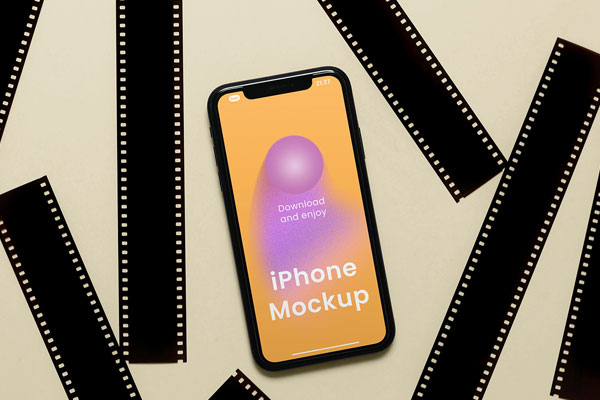Free iPhone Screen Scene Mockup PSD Template