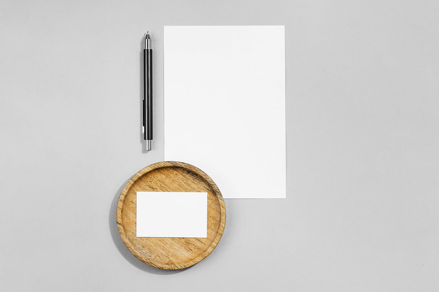 Free Letterhead with Business Card Mockup PSD Template