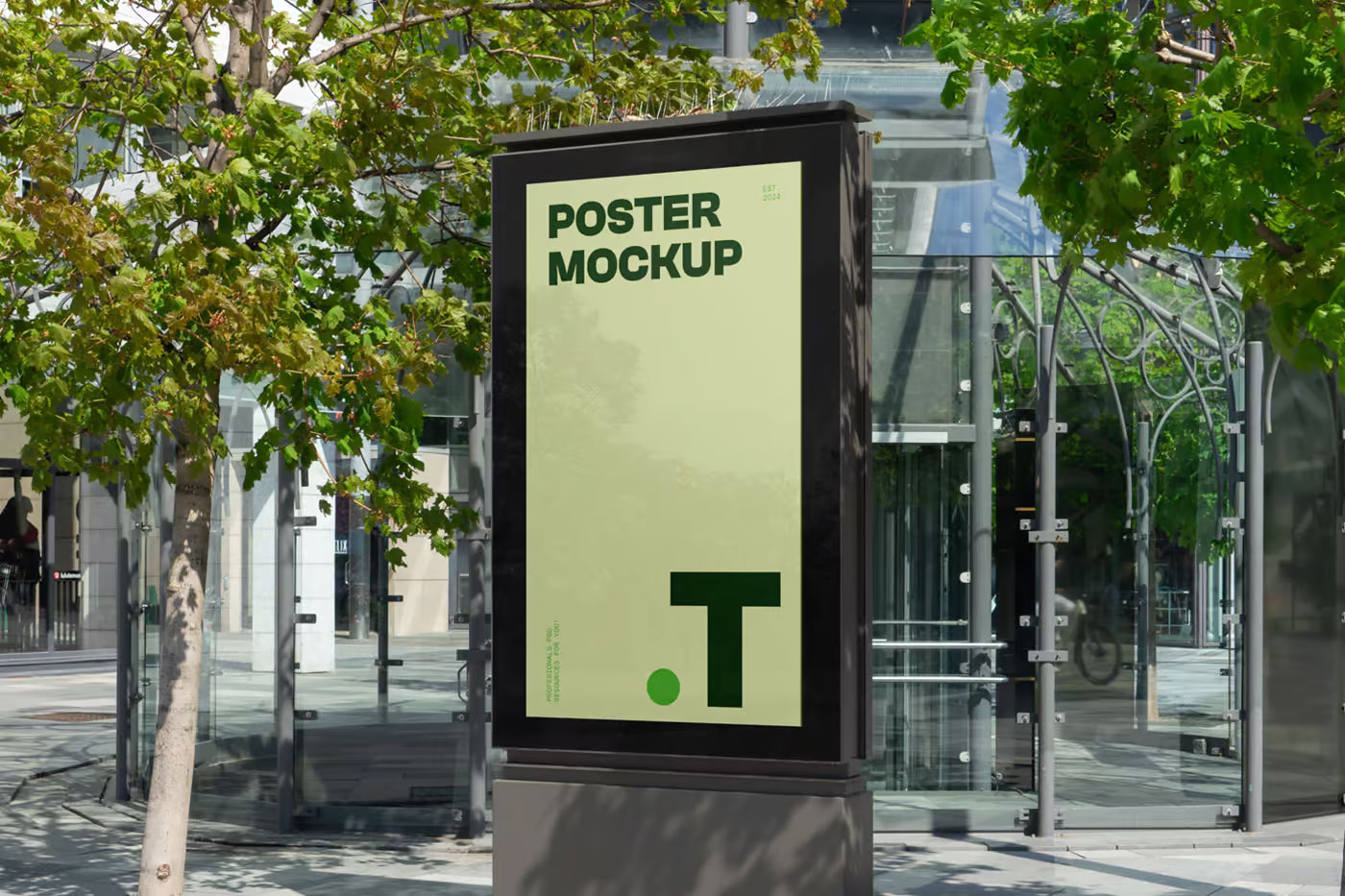 Free Lightbox in the City Mockup PSD Template